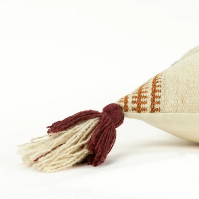 14"x26" Oversized Off-Set Striped Lumbar Throw Pillow Cover Light Beige - Rizzy Home 3 14"x26" Oversized Off-Set Striped Lumbar Throw Pillow Cover Light Beige - Rizzy Home - Image 3