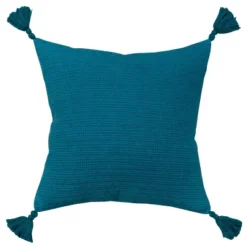 20"x20" Oversize Solid Striped Square Throw Pillow With Tassels Cover - Rizzy Home -Online Home Decor GUEST 02d48616 415b 457b 98bf cae15e90b198