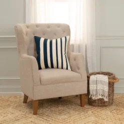 20"x20" Oversize Striped Square Throw Pillow Cover - Rizzy Home -Online Home Decor GUEST 03af59f7 e8fe 4d5c b111 393938320604