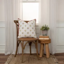 20"x20" Oversize Vintage Square Throw Pillow White/Rust - Rizzy Home -Online Home Decor GUEST 04b8d4a4 d162 4937 8062 4843a58a6410