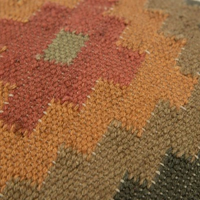 18"x18" Earthtones Southwestern Square Throw Pillow Cover - Rizzy Home 2 18"x18" Earthtones Southwestern Square Throw Pillow Cover - Rizzy Home - Image 2