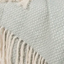 50"x60" Crosshatch Throw Blanket Mint Green - Rizzy Home
