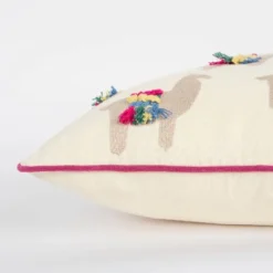 18"x18" Llama Print Square Throw Pillow Off White - Rizzy Home -Online Home Decor GUEST 086cdbe7 5e7e 44e1 9198 a08cfe74a55d