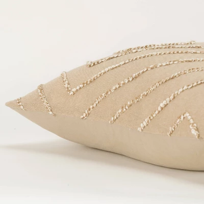 20'x20' Oversize Natural Modern Industrial Square Throw Pillow Beige - Rizzy Home 3 20'x20' Oversize Natural Modern Industrial Square Throw Pillow Beige - Rizzy Home - Image 3