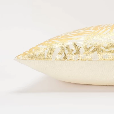 14"x26" Oversized Abstract Polyester Filled Lumbar Throw Pillow Gold - Rizzy Home 3 14"x26" Oversized Abstract Polyester Filled Lumbar Throw Pillow Gold - Rizzy Home - Image 3