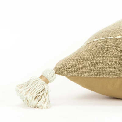 18"x18" Poly Filled Hyroglyphics Square Throw Pillow Khaki - Rizzy Home 3 18"x18" Poly Filled Hyroglyphics Square Throw Pillow Khaki - Rizzy Home - Image 3