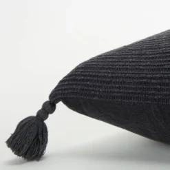 20"x20" Oversize Solid Striped Square Throw Pillow With Tassels Cover - Rizzy Home -Online Home Decor GUEST 1a806b41 ffdc 440e bedc 8411c779a89c