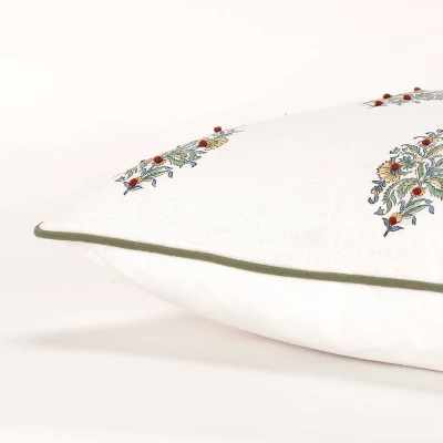 20"x20" Oversize Vintage Square Throw Pillow Cover White - Rizzy Home 3 20"x20" Oversize Vintage Square Throw Pillow Cover White - Rizzy Home - Image 3