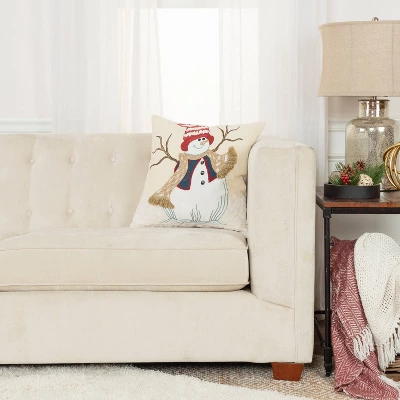 20"x20" Oversize Snow Woman Square Throw Pillow Cover - Rizzy Home 4 20"x20" Oversize Snow Woman Square Throw Pillow Cover - Rizzy Home - Image 4