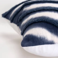 20"x20" Oversize Craft Square Throw Pillow Cover Blue - Rizzy Home