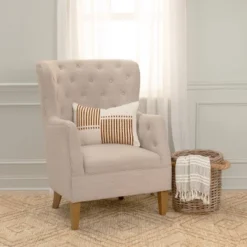 14"x20" Oversize Striped Poly Filled Lumbar Throw Pillow Tan - Rizzy Home