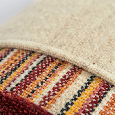 14"x26" Oversized Panel Striped Lumbar Throw Pillow Cover Red - Rizzy Home 2 14"x26" Oversized Panel Striped Lumbar Throw Pillow Cover Red - Rizzy Home - Image 2