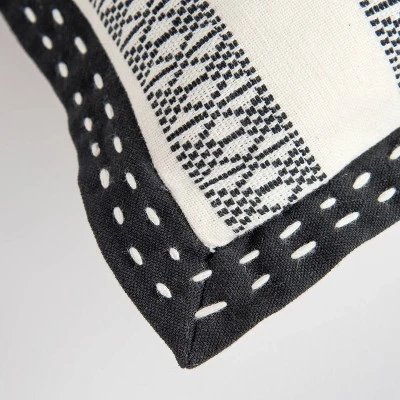 18"x18" Poly Filled Striped Square Throw Pillow - Rizzy Home 2 18"x18" Poly Filled Striped Square Throw Pillow - Rizzy Home - Image 2