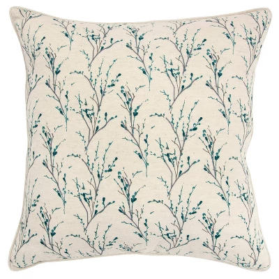 20"x20" Floral Polyester Filled Pillow - Rizzy Home 7 20"x20" Floral Polyester Filled Pillow - Rizzy Home - Image 7