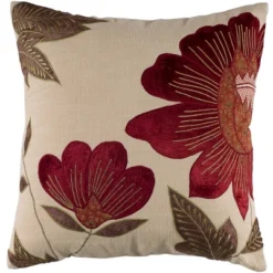 18"x18" Flowers Poly Filled Square Throw Pillow Red - Rizzy Home: Cotton Velvet, Indoor Botanical Decor, Hidden Zipper 11 18"x18" Flowers Poly Filled Square Throw Pillow Red - Rizzy Home: Cotton Velvet, Indoor Botanical Decor, Hidden Zipper -Online Home Decor GUEST 4aa8b051 9a4f 4bff 84e1 b35a24d19afa