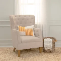 14"x20" Oversize Striped Lumbar Throw Pillow Cover Orange - Rizzy Home