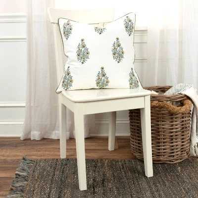 20"x20" Oversize Vintage Square Throw Pillow Cover White - Rizzy Home 4 20"x20" Oversize Vintage Square Throw Pillow Cover White - Rizzy Home - Image 4