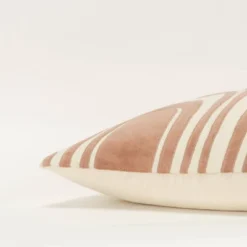 14"x26" Oversized Striped Design Lumbar Throw Pillow Cover Tan - Rizzy Home -Online Home Decor GUEST 56678a25 65b8 42a3 a86f 7ee52a625fd0