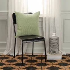 20"x20" Oversize Solid Square Throw Pillow Cover Green - Rizzy Home