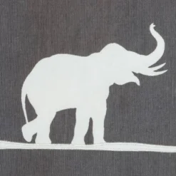 Charcoal/White Marching Elephants Throw Pillow (20"x20") - Rizzy Home