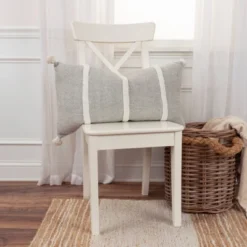 14"x26" Oversized Farmhouse Craft Lumbar Throw Pillow - Rizzy Home -Online Home Decor GUEST 5e30ab4a f2bd 400e b471 3c4ff6c840b2 1