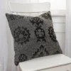 20"x20" Oversize Medallion Square Throw Pillow Cover Charcoal - Rizzy Home