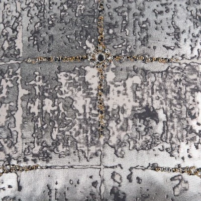 20"x20" Oversize Abstract Square Throw Pillow Silver/Gold - Rizzy Home: Modern Canvas Cotton, Zippered, Indoor Decorative Cushion 1 20"x20" Oversize Abstract Square Throw Pillow Silver/Gold - Rizzy Home: Modern Canvas Cotton, Zippered, Indoor Decorative Cushion