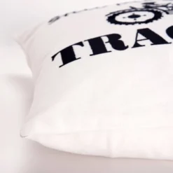 20"x20" Oversize Tractors Poly Filled Square Throw Pillow - Rizzy Home: Cotton Canvas, Indoor Sofa Accent, Hidden Zipper Closure