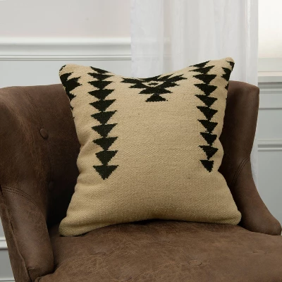 18"x18" Textured Southwestern Square Throw Pillow Ivory/Black - Rizzy Home 5 18"x18" Textured Southwestern Square Throw Pillow Ivory/Black - Rizzy Home - Image 5