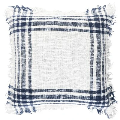 18"x18" Poly Filled Plaid Square Throw Pillow - Rizzy Home 6 18"x18" Poly Filled Plaid Square Throw Pillow - Rizzy Home - Image 6