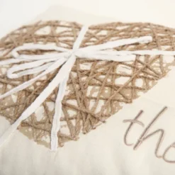 11"x21" Heart Lumbar Throw Pillow Beige - Rizzy Home