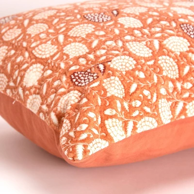 14"x26" Oversized Dandelions Lumbar Throw Pillow Cover Rust - Rizzy Home 2 14"x26" Oversized Dandelions Lumbar Throw Pillow Cover Rust - Rizzy Home - Image 2