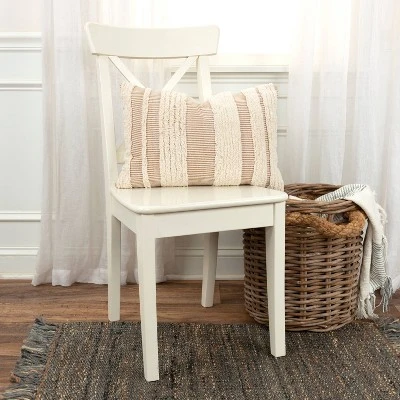 14"x26" Oversize Modern Farmhouse Craft Lumbar Throw Pillow Ivory - Rizzy Home 4 14"x26" Oversize Modern Farmhouse Craft Lumbar Throw Pillow Ivory - Rizzy Home - Image 4