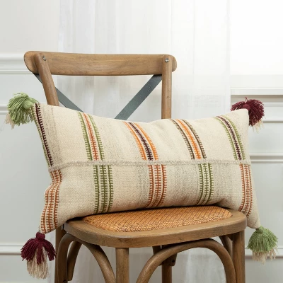 14"x26" Oversized Off-Set Striped Lumbar Throw Pillow Cover Light Beige - Rizzy Home 4 14"x26" Oversized Off-Set Striped Lumbar Throw Pillow Cover Light Beige - Rizzy Home - Image 4