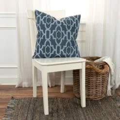 20"x20 Oversize Geometric Square Throw Pillow Cover Blue - Rizzy Home -Online Home Decor GUEST 6ec47c90 6d0e 4633 a11a b49a6fe7398d