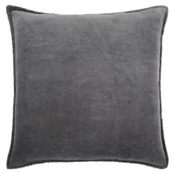 22"x22" Oversize Solid Velvet Pearl With Silver Beads Square Throw Pillow - Rizzy Home -Online Home Decor GUEST 7167727b 9744 492c 8863 274620f1d0c0
