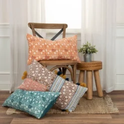 14"x26" Oversized Dandelions Lumbar Throw Pillow Cover Teal Blue - Rizzy Home -Online Home Decor GUEST 7172f5d8 1273 442a b61d 94123aabea84 1