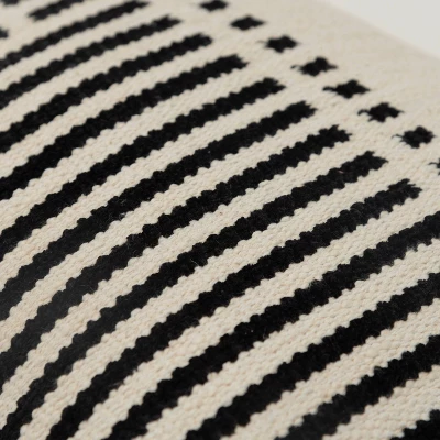 14"x20" Oversize Striped Lumbar Throw Pillow Cover Black - Rizzy Home 2 14"x20" Oversize Striped Lumbar Throw Pillow Cover Black - Rizzy Home - Image 2