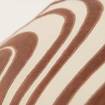 14"x26" Oversized Striped Design Lumbar Throw Pillow Cover Brown - Rizzy Home 2 14"x26" Oversized Striped Design Lumbar Throw Pillow Cover Brown - Rizzy Home - Image 2