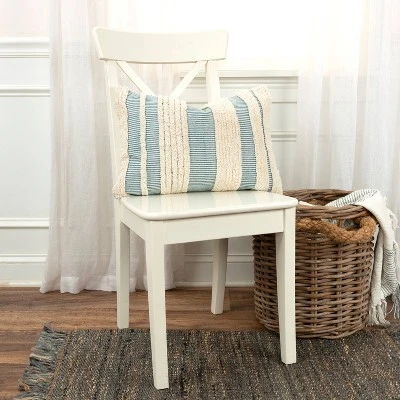 14"x26" Oversize Modern Farmhouse Craft Lumbar Throw Pillow Teal Blue - Rizzy Home 4 14"x26" Oversize Modern Farmhouse Craft Lumbar Throw Pillow Teal Blue - Rizzy Home - Image 4