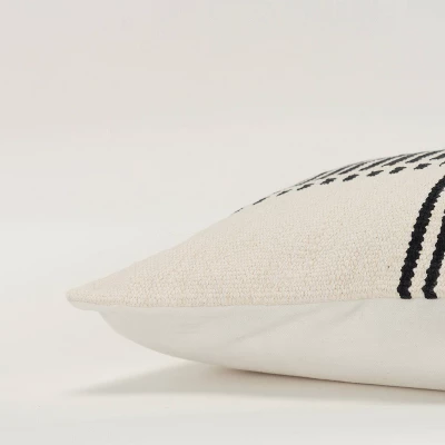 14"x20" Oversize Striped Lumbar Throw Pillow Cover Black - Rizzy Home 3 14"x20" Oversize Striped Lumbar Throw Pillow Cover Black - Rizzy Home - Image 3