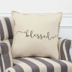 20"x20" Oversize Sentiment Polyester Filled Square Throw Pillow Neutral - Rizzy Home -Online Home Decor GUEST 7d81eee3 e101 462f 84c2 3f6daa7844e0