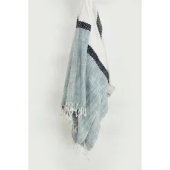 50"x60" Color Block With Striped Throw Blanket - Rizzy Home -Online Home Decor GUEST 7e806c3b 8b51 49d6 bf0a 052049385573