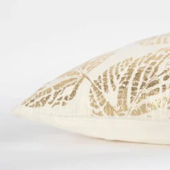 20"x20" Oversize Poly Filled Leaves Square Throw Pillow Gold - Rizzy Home: Cotton, Indoor Decorative Cushion With Zipper -Online Home Decor GUEST 8138266b 673a 412b b907 c25c3b327805