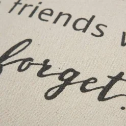 Friends Sentiment Poly Filled Square Throw Pillow Neutral - Rizzy Home