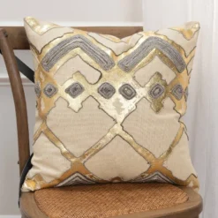 Geometric Poly Filled Throw Pillow Gold - Rizzy Home: Luxury Glam Decor, Cotton Canvas, Indoor Square Cushion 7 Geometric Poly Filled Throw Pillow Gold - Rizzy Home: Luxury Glam Decor, Cotton Canvas, Indoor Square Cushion -Online Home Decor GUEST 838496fa ff2a 484f 9bde 031770dcab02