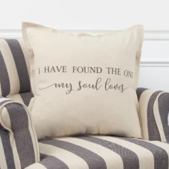 Oversized 'My Soul Loves' Quote Poly Filled Square Throw Pillow Neutral - Rizzy Home -Online Home Decor GUEST 84e5d7d6 8d21 427d b56f 2d90ab0bbf71