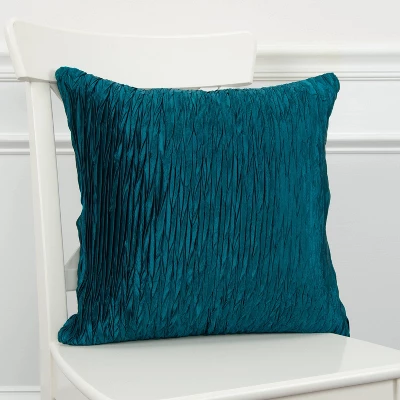 18"x18" Detailed Solid Textured Square Throw Pillow Blue - Rizzy Home 5 18"x18" Detailed Solid Textured Square Throw Pillow Blue - Rizzy Home - Image 5