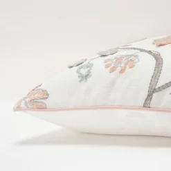 20"x20" Oversize Floral Leaves Poly Filled Square Throw Pillow - Rizzy Home: Cotton Canvas, Indoor Decor, Hidden Zipper -Online Home Decor GUEST 8ac9b4a4 e32f 445d 9ac6 064cf5d6da07