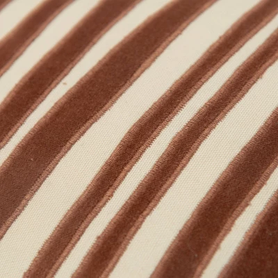 14"x26" Oversized Striped Design Lumbar Throw Pillow Cover Brown - Rizzy Home 3 14"x26" Oversized Striped Design Lumbar Throw Pillow Cover Brown - Rizzy Home - Image 3